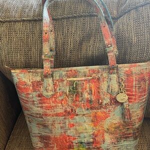 Brahmin Multicolor Croc-Embossed Tote